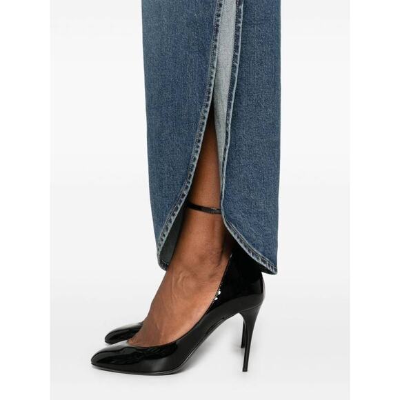 Alaia Petal Barrel Shape Side Slit Jeans in Bleu VIntage FR 40 US 8 - Picture 3 of 6